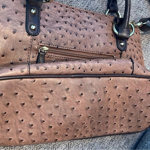 Giani Bernini‎ Ostrich-Embossed Dome Satchel, Created for Macy's Mocha Gold - Picture 4 of 6